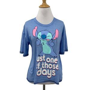Disney Lilo & Stitch Shirt Women XS Extra Small Blue Just One Of Those Days Tee